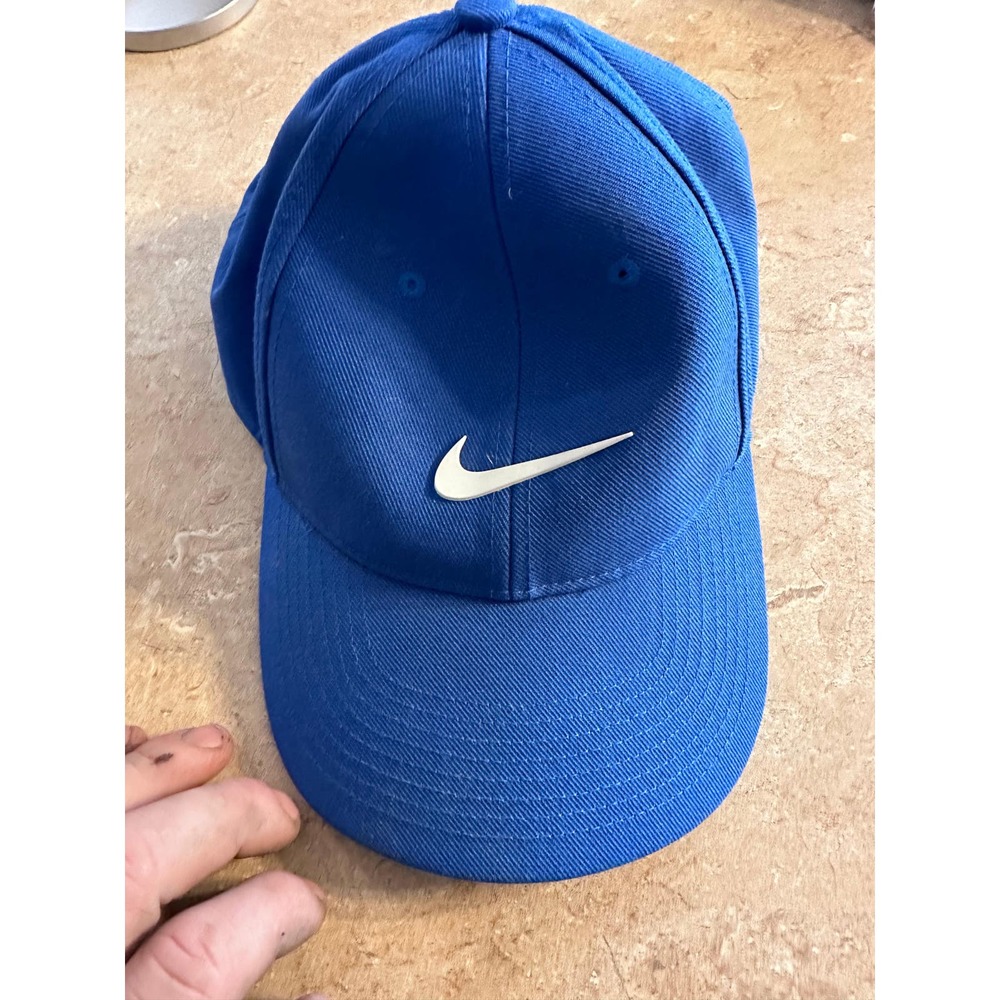 Nike Baseball Cap Men's One Size Blue Adjustable Hook & Loop Strap Swoosh Logo